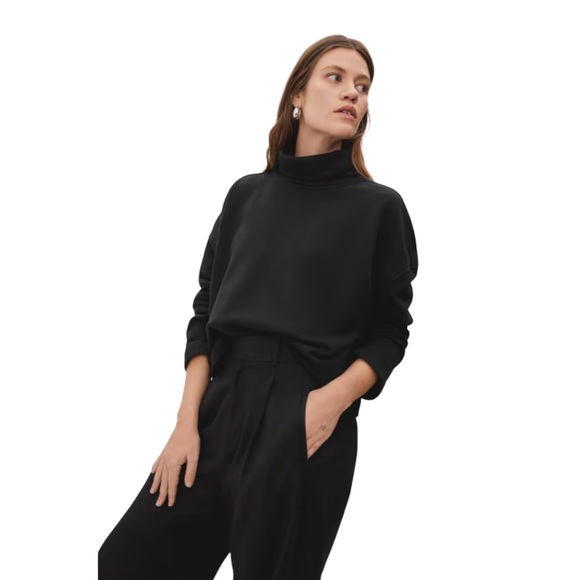 Everlane Sweaters - EVERLANE The Turtleneck Oversized Crop Boxy Organic Cotton Sweatshirt